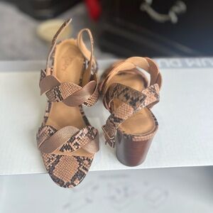 Stylish Brown Snakeskin Women's Sandals